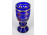 Aranyozott nagyméretű cseh kék Biedermeier pohár 17.3 cm