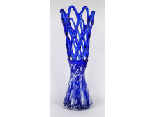 Kék-fehér fújt üveg váza művészi üveg váza 37.5 cm