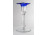 Színezett kék fújt üveg gyertyatartó 18 cm
