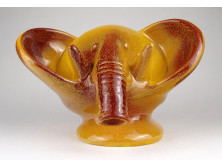 Iparművészi kerámia elefánt elefánt fej