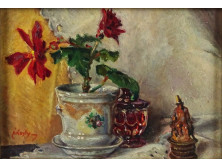 Ákosfy D. : Asztali csendélet virággal