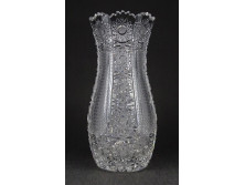 Gyönyörű vastagfalú ólomkristály váza díszváza 21 cm