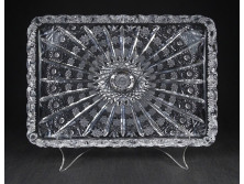 Vastagfalú kristály tálca kínáló tál 22 x 32 cm 2.3kg