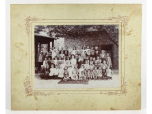 Antik iskolai csoportkép osztálykép 24.8 x 30.7 cm