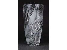 Régi csiszolt ólomkristály váza 15 cm