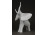 Retro fehér Hollóházi porcelán elefánt figura 18 cm