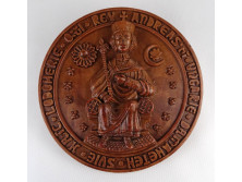 II. András - Az Aranybulla függőpecsétje kerámia fali plakett 30 cm