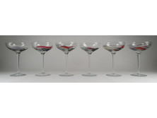 Joan Miro mintás talpas fújt üveg pezsgős koktélos pohár készlet 6 darab