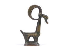 Kisméretű bronz kecske kisplasztika szobor 5.8 cm