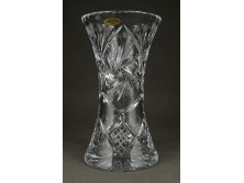 Jelzett ólom kristály váza 22.5 cm