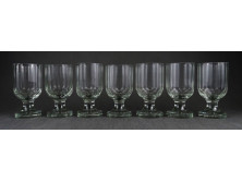 Antik Biedermeier talpas üveg pohár készlet 7 darab