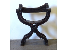 Antik összecsukható faragott velencei szék trónszék