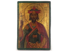 Antik hatású Szent Jakab fa táblás ikon 33.5 x 23 cm
