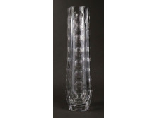 Karel Wünsch überfang csiszolt üveg váza 25 cm