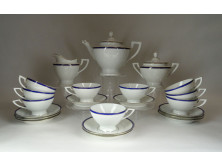 Régi Schlaggenwald porcelán 6 személyes teás készlet 