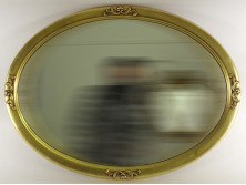 Ovális alakú hibátlan aranyozott tükör 77 x 57 cm