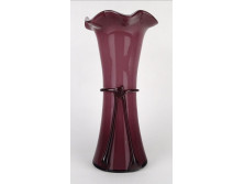 Régi gyönyörű lila fújt üveg művészi üveg váza 25 cm