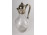 Régi csiszolt üveg asztali kiöntő ezüst felső résszel 18.5 cm