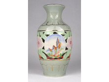 Régi jelzett áttört koreai porcelán váza 17.5 cm