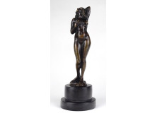 Maugsch Gyula : Egész alakos bronz akt szobor 27 cm