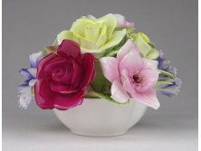 Gyönyörű angol Coalport porcelán virágcsokor 8 x 11.5 cm