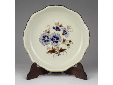 Búzavirág mintás vajszínű Zsolnay porcelán hamutál