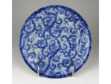 Antik jelzett XIX. századi kék fajansz tányér 18 cm