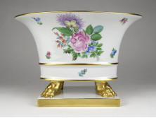 Bouquet de Saxe oroszlánlábas Herendi porcelán kaspó