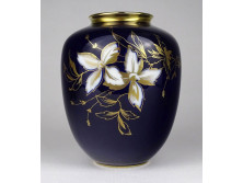 Aranyozott kobaltkék Bavaria - Edelstein porcelán váza 14 cm