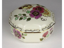 Lepkés Zsolnay porcelán vajszínű bonbonier