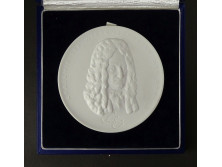 Meisseni porcelán plakett emlékplakett díszdobozában 12.7 cm