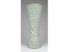 Retro hólyagos mázas jelzett kerámia váza 23 cm