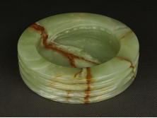 Régi art deco zöld onix hamutartó hamutál 12.5 cm