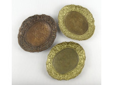 Régi Blondel képkeret alakú bronz hamutál 3 darab 10.5 x 12.5 cm