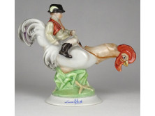 Lux Elek Herendi Kakas Marci porcelán figura 1941
