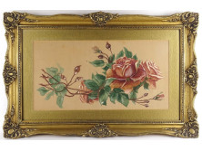 Bocskor : Akvarell selyemkép Blondel keretben 36 x 55 cm