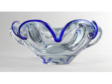 Kék szegélyes fújt üveg művészi üveg hamutál