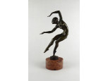 Kerényi Jenő : Josephine Baker art deco táncosnő bronz szobor 33 cm