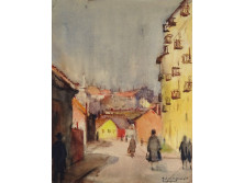 Balogh Margit : Budapesti utcarészlet 39.5 x 30 cm