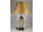 Antik bronz talpas Fischer majolika lámpa 90 cm