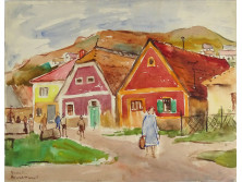 Balogh Margit : Budaörsi utcarészlet 31.5 x 40 cm