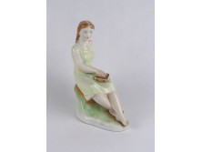 Régi Zsolnay porcelán olvasó nő figura 17.5 cm 