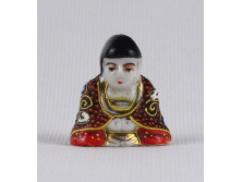 Régi jelzett japán Satsuma porcelán Buddha figura 3.2 cm