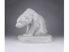Antik óherendi porcelán jeges medve figura 19 cm