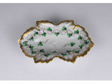 Petrezselyem mintás levél alakú Herendi porcelán hamutál