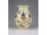 Régi pillangó mintás vajszínű Zsolnay porcelán váza 12.7 cm