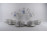 Régi kék virágmintás 5 személyes Zsolnay porcelán teáskészlet 14 darab