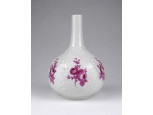 Régi rózsaszín rózsás Wallendorf porcelán szálváza 15 cm