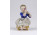 Antik nápolyi Capodimonte fodros szoknyás kislány porcelán figura 7 cm