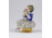 Antik nápolyi Capodimonte fodros szoknyás kislány porcelán figura 7 cm